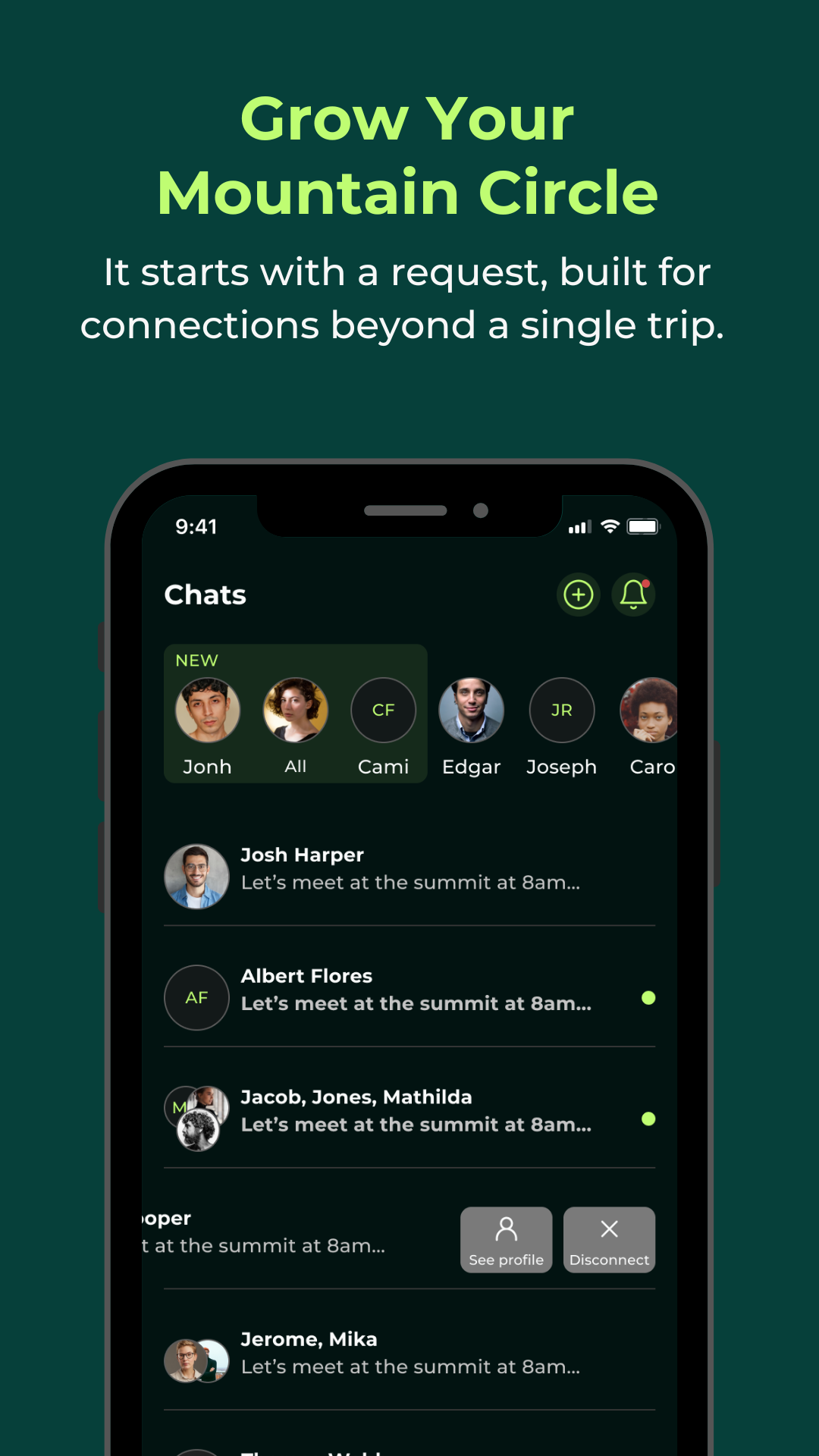 MYMCO Chat screen